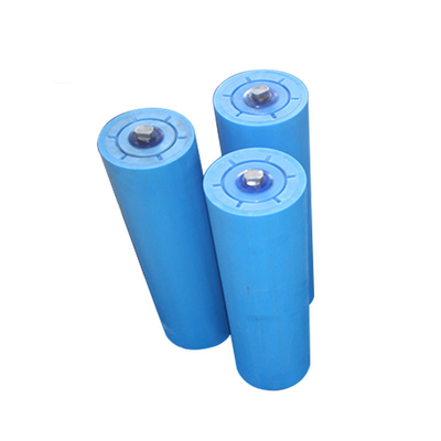Oisif bleu de rouleau de convoyeur à bande d'UHMWPE pour le rouleau de extraction de convoyeur à bande